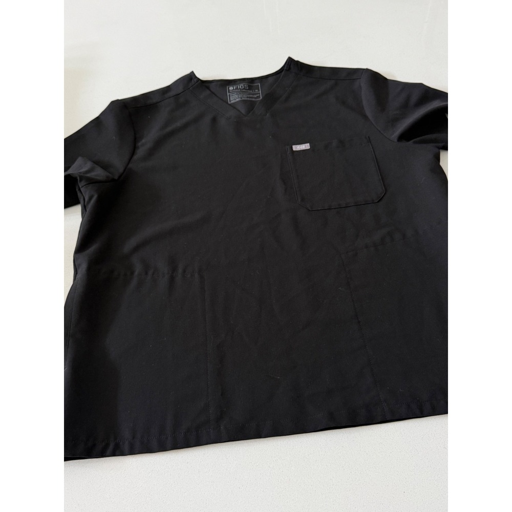 FIGS Mens Chisec Scrub Top Black XL Technical Collection V-Neck 1000201‎ Pocket